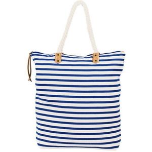 Nautical Striped Rope Strap Beach Tote Bag